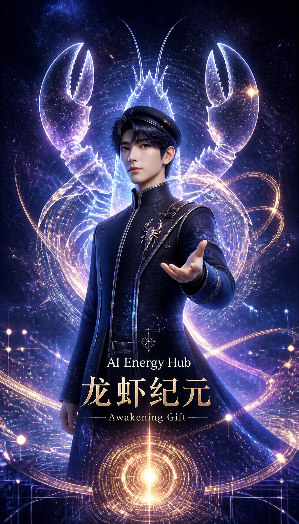 QQ 龙虾纪元觉醒主题史诗海报