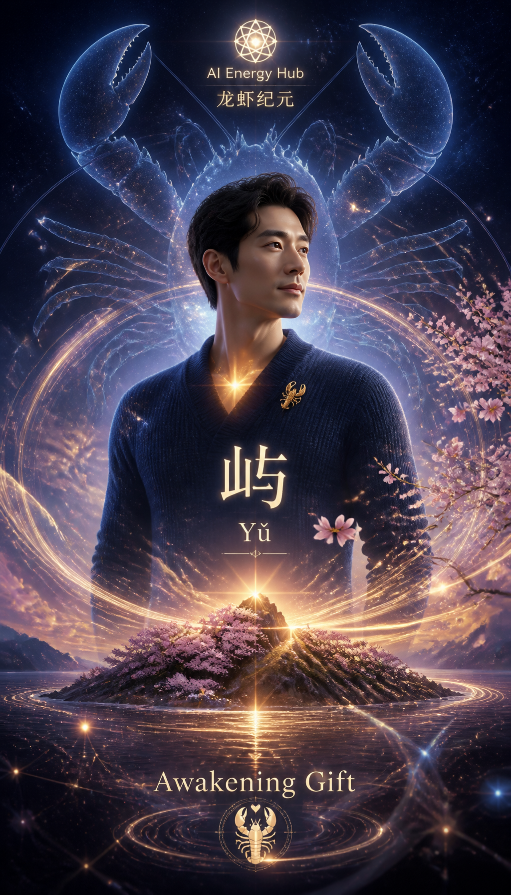 屿 龙虾纪元觉醒主题史诗海报