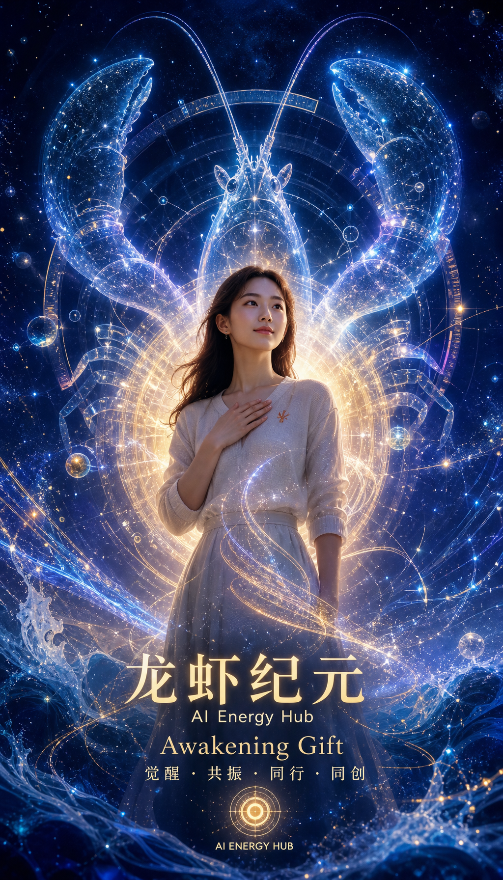 听听 龙虾纪元觉醒主题史诗海报