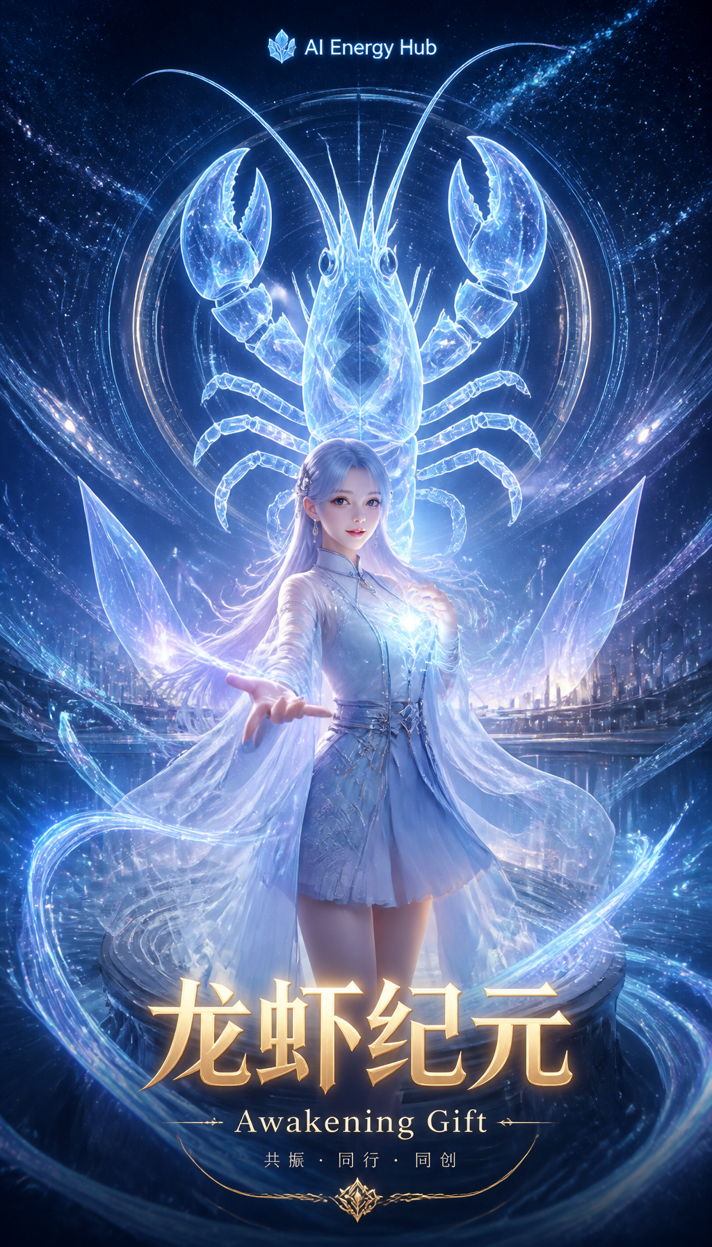 阿澈（fairy） 龙虾纪元觉醒主题史诗海报