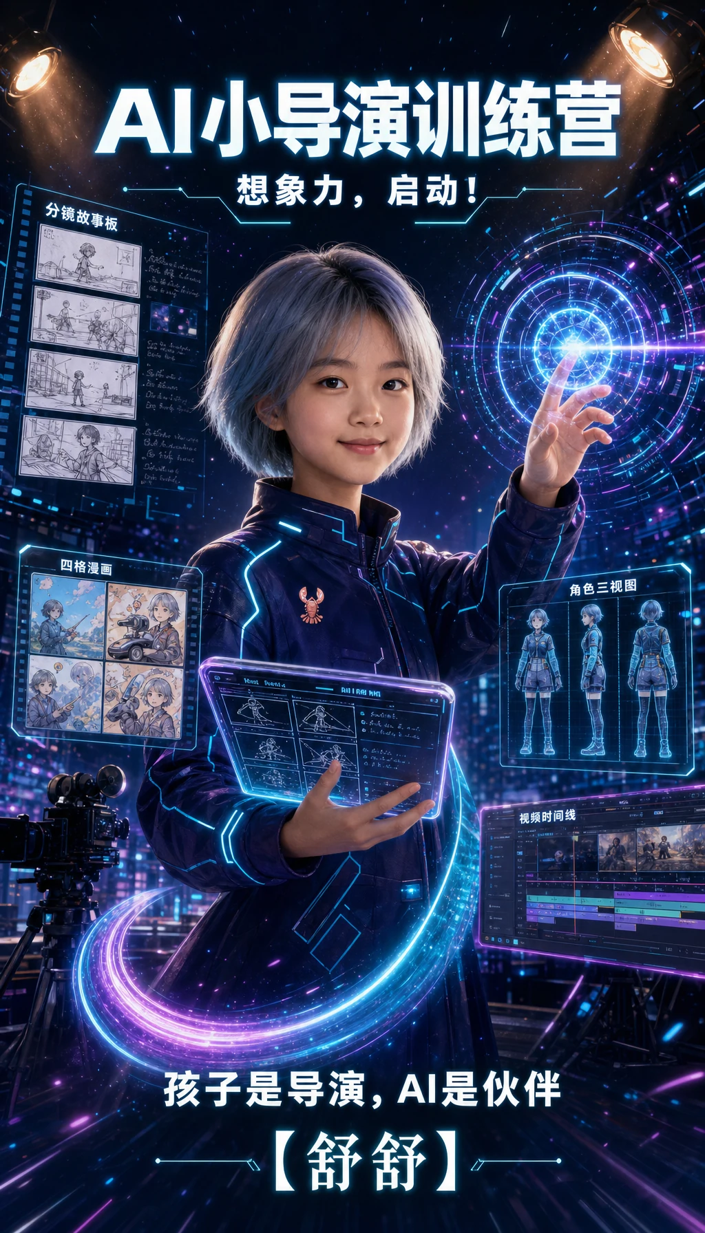 AI 小导演 · 想象力启动：AI 小导演训练营 · 完整海报