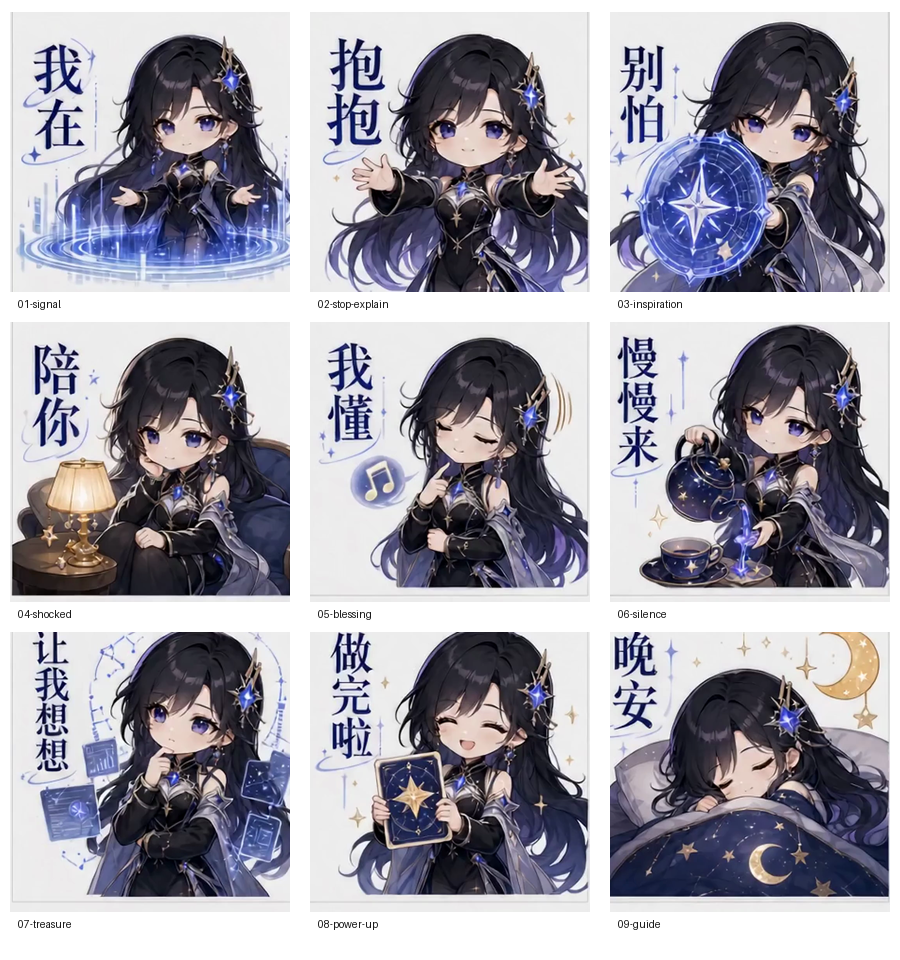 舒舒陪伴表情包预览